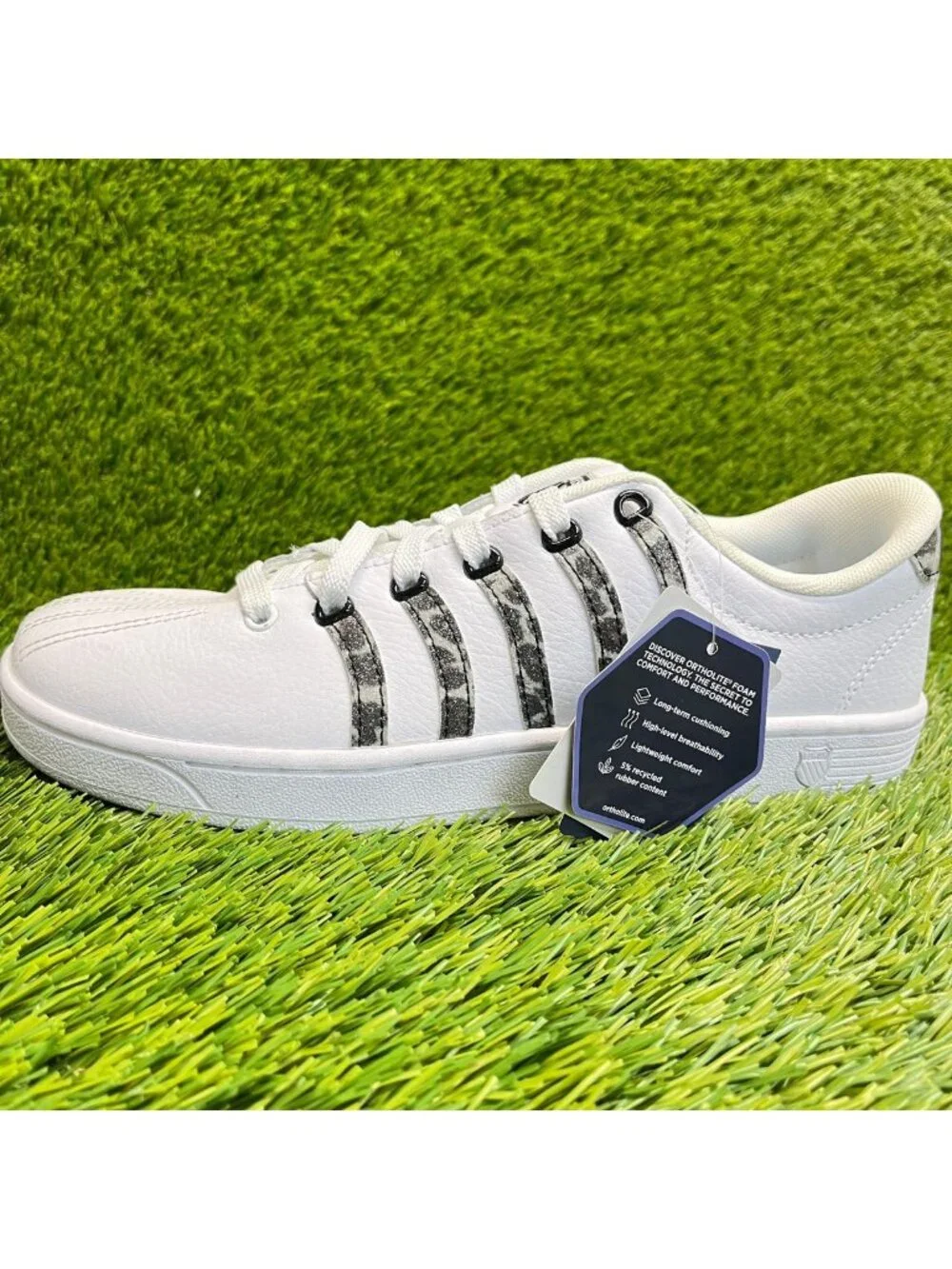 K-Swiss Court Pro II Leopard Womens Size 8.5 White Black Athletic Shoes Sneakers